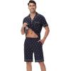 imageWiWi Mens Pajama Set Soft Sleepwear Button Down Pajamas Sets Classic Notch Collar Loungewear Viscose from Bamboo Pjs SXXLBdeer on Navy