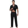 imageWiWi Mens Pajama Set Soft Sleepwear Button Down Pajamas Sets Classic Notch Collar Loungewear Viscose from Bamboo Pjs SXXLCblack