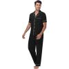 imageWiWi Mens Pajama Set Soft Sleepwear Button Down Pajamas Sets Classic Notch Collar Loungewear Viscose from Bamboo Pjs SXXLCblack