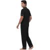 imageWiWi Mens Pajama Set Soft Sleepwear Button Down Pajamas Sets Classic Notch Collar Loungewear Viscose from Bamboo Pjs SXXLCblack