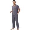 imageWiWi Mens Pajama Set Soft Sleepwear Button Down Pajamas Sets Classic Notch Collar Loungewear Viscose from Bamboo Pjs SXXLCdark Grey