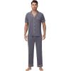 imageWiWi Mens Pajama Set Soft Sleepwear Button Down Pajamas Sets Classic Notch Collar Loungewear Viscose from Bamboo Pjs SXXLCdark Grey