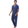imageWiWi Mens Pajama Set Soft Sleepwear Button Down Pajamas Sets Classic Notch Collar Loungewear Viscose from Bamboo Pjs SXXLCnautical Blue