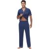 imageWiWi Mens Pajama Set Soft Sleepwear Button Down Pajamas Sets Classic Notch Collar Loungewear Viscose from Bamboo Pjs SXXLCnautical Blue