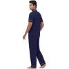 imageWiWi Mens Pajama Set Soft Sleepwear Button Down Pajamas Sets Classic Notch Collar Loungewear Viscose from Bamboo Pjs SXXLCnavy