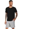 imageWiWi Mens Pajamas Set Soft Short Sleeve Pj Sleepwear Top and Shorts Pajama Sets LoungewearViscose from Bamboo S3XAblack  Heather Grey