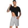 imageWiWi Mens Pajamas Set Soft Short Sleeve Pj Sleepwear Top and Shorts Pajama Sets LoungewearViscose from Bamboo S3XAblack  Heather Grey