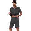 imageWiWi Mens Pajamas Set Soft Short Sleeve Pj Sleepwear Top and Shorts Pajama Sets LoungewearViscose from Bamboo S3XBcharcoal Heather