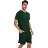 imageWiWi Mens Pajamas Set Soft Short Sleeve Pj Sleepwear Top and Shorts Pajama Sets LoungewearViscose from Bamboo S3XBdeep Green