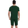 imageWiWi Mens Pajamas Set Soft Short Sleeve Pj Sleepwear Top and Shorts Pajama Sets LoungewearViscose from Bamboo S3XBdeep Green