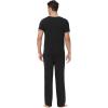 imageWiWi Mens Pajamas Set Viscose from Bamboo Short Sleeve Sleepwear Knit Nightwear 2 Pieces Loungewear Sets SXXLBlack