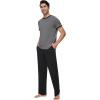 imageWiWi Mens Pajamas Set Viscose from Bamboo Short Sleeve Sleepwear Knit Nightwear 2 Pieces Loungewear Sets SXXLDark Heather Grey