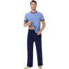 imageWiWi Mens Pajamas Set Viscose from Bamboo Short Sleeve Sleepwear Knit Nightwear 2 Pieces Loungewear Sets SXXLFog Blue