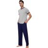imageWiWi Mens Pajamas Set Viscose from Bamboo Short Sleeve Sleepwear Knit Nightwear 2 Pieces Loungewear Sets SXXLLight Heather Grey
