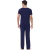imageWiWi Mens Pajamas Set Viscose from Bamboo Short Sleeve Sleepwear Knit Nightwear 2 Pieces Loungewear Sets SXXLNavy