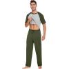imageWiWi Mens Short Sleeve Pajamas Set Sleepwear Casual Soft Sleep Sets with Pockets Loungewear Viscose from Bamboo SXXLAarmy GreenLight Heather Grey