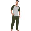 imageWiWi Mens Short Sleeve Pajamas Set Sleepwear Casual Soft Sleep Sets with Pockets Loungewear Viscose from Bamboo SXXLAarmy GreenLight Heather Grey