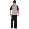 imageWiWi Mens Short Sleeve Pajamas Set Sleepwear Casual Soft Sleep Sets with Pockets Loungewear Viscose from Bamboo SXXLAblack