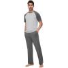 imageWiWi Mens Short Sleeve Pajamas Set Sleepwear Casual Soft Sleep Sets with Pockets Loungewear Viscose from Bamboo SXXLAdark Heather Grey