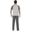 imageWiWi Mens Short Sleeve Pajamas Set Sleepwear Casual Soft Sleep Sets with Pockets Loungewear Viscose from Bamboo SXXLAdark Heather Grey