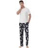 imageWiWi Mens Short Sleeve Pajamas Set Sleepwear Casual Soft Sleep Sets with Pockets Loungewear Viscose from Bamboo SXXLAdog