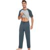 imageWiWi Mens Short Sleeve Pajamas Set Sleepwear Casual Soft Sleep Sets with Pockets Loungewear Viscose from Bamboo SXXLAgrayish BlueLight Heather Grey