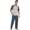 imageWiWi Mens Short Sleeve Pajamas Set Sleepwear Casual Soft Sleep Sets with Pockets Loungewear Viscose from Bamboo SXXLAgrayish BlueLight Heather Grey