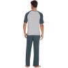 imageWiWi Mens Short Sleeve Pajamas Set Sleepwear Casual Soft Sleep Sets with Pockets Loungewear Viscose from Bamboo SXXLAgrayish BlueLight Heather Grey