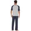 imageWiWi Mens Short Sleeve Pajamas Set Sleepwear Casual Soft Sleep Sets with Pockets Loungewear Viscose from Bamboo SXXLAmidnight Blue