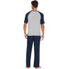 imageWiWi Mens Short Sleeve Pajamas Set Sleepwear Casual Soft Sleep Sets with Pockets Loungewear Viscose from Bamboo SXXLAnavy Blue