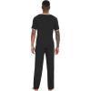 imageWiWi Mens Short Sleeve Pajamas Set Sleepwear Casual Soft Sleep Sets with Pockets Loungewear Viscose from Bamboo SXXLBblack