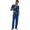 imageWiWi Mens Short Sleeve Pajamas Set Sleepwear Casual Soft Sleep Sets with Pockets Loungewear Viscose from Bamboo SXXLBink Blue
