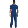 imageWiWi Mens Short Sleeve Pajamas Set Sleepwear Casual Soft Sleep Sets with Pockets Loungewear Viscose from Bamboo SXXLBink Blue