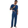 imageWiWi Mens Short Sleeve Pajamas Set Sleepwear Casual Soft Sleep Sets with Pockets Loungewear Viscose from Bamboo SXXLBnautical Blue