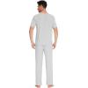 imageWiWi Mens Short Sleeve Pajamas Set Sleepwear Casual Soft Sleep Sets with Pockets Loungewear Viscose from Bamboo SXXLCash Grey