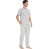 imageWiWi Mens Short Sleeve Pajamas Set Sleepwear Casual Soft Sleep Sets with Pockets Loungewear Viscose from Bamboo SXXLCash Grey