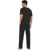 imageWiWi Mens Short Sleeve Pajamas Set Sleepwear Casual Soft Sleep Sets with Pockets Loungewear Viscose from Bamboo SXXLCblack