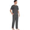 imageWiWi Mens Short Sleeve Pajamas Set Sleepwear Casual Soft Sleep Sets with Pockets Loungewear Viscose from Bamboo SXXLCcharcoal Heather