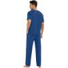 imageWiWi Mens Short Sleeve Pajamas Set Sleepwear Casual Soft Sleep Sets with Pockets Loungewear Viscose from Bamboo SXXLCprussian Blue
