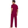 imageWiWi Mens Short Sleeve Pajamas Set Sleepwear Casual Soft Sleep Sets with Pockets Loungewear Viscose from Bamboo SXXLCwine