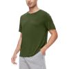 imageWiWi Mens TShirts Classic Soft Tee Viscose from Bamboo Loungewear Lightweight Short Sleeves Pajama Sleep Shirt SXXLAarmy Green