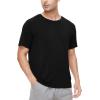 imageWiWi Mens TShirts Classic Soft Tee Viscose from Bamboo Loungewear Lightweight Short Sleeves Pajama Sleep Shirt SXXLAblack