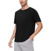imageWiWi Mens TShirts Classic Soft Tee Viscose from Bamboo Loungewear Lightweight Short Sleeves Pajama Sleep Shirt SXXLAblack