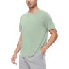 imageWiWi Mens TShirts Classic Soft Tee Viscose from Bamboo Loungewear Lightweight Short Sleeves Pajama Sleep Shirt SXXLAcameo Green
