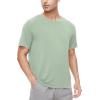 imageWiWi Mens TShirts Classic Soft Tee Viscose from Bamboo Loungewear Lightweight Short Sleeves Pajama Sleep Shirt SXXLAcameo Green