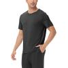 imageWiWi Mens TShirts Classic Soft Tee Viscose from Bamboo Loungewear Lightweight Short Sleeves Pajama Sleep Shirt SXXLAcharcoal Heather