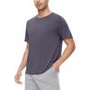 imageWiWi Mens TShirts Classic Soft Tee Viscose from Bamboo Loungewear Lightweight Short Sleeves Pajama Sleep Shirt SXXLAdark Grey