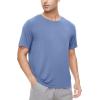 imageWiWi Mens TShirts Classic Soft Tee Viscose from Bamboo Loungewear Lightweight Short Sleeves Pajama Sleep Shirt SXXLAfog Blue