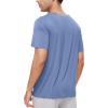 imageWiWi Mens TShirts Classic Soft Tee Viscose from Bamboo Loungewear Lightweight Short Sleeves Pajama Sleep Shirt SXXLAfog Blue
