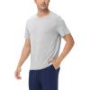 imageWiWi Mens TShirts Classic Soft Tee Viscose from Bamboo Loungewear Lightweight Short Sleeves Pajama Sleep Shirt SXXLAlight Heather Grey